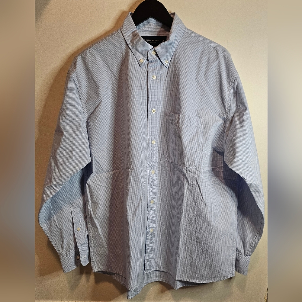 Abercrombie & Fitch Blue White Dots Casual Shirt Mens Medium New with Tag